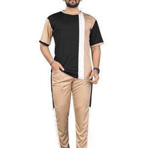 brand: generic cotton blend night suit/summer suit for men, stylish regular fit half sleeves t shirt & lower set | soft cord set track suit for boys | ideal for casual outings, gym, workout