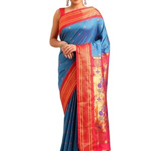 varkala silk sarees women's kadiyal soft silk premium maharani paithani saree with unstitched blouse piece | saree for festival wedding | traditional look saree | gifting for women 4.1 4.1 out of 5 stars (317)